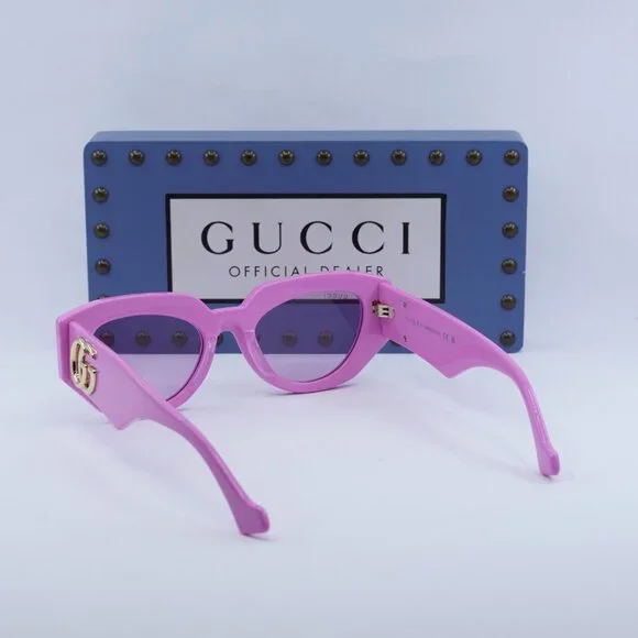 Gucci GG1421S 004 Geometric Sunglasses – Pink - thefunkyskunk.ie display picture 3
